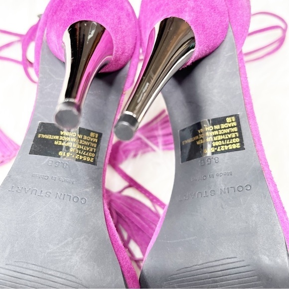 Colin Stuart Purple Lace Up Ankle Tie Pumps Heels Size 8.5 - Picture 11 of 13